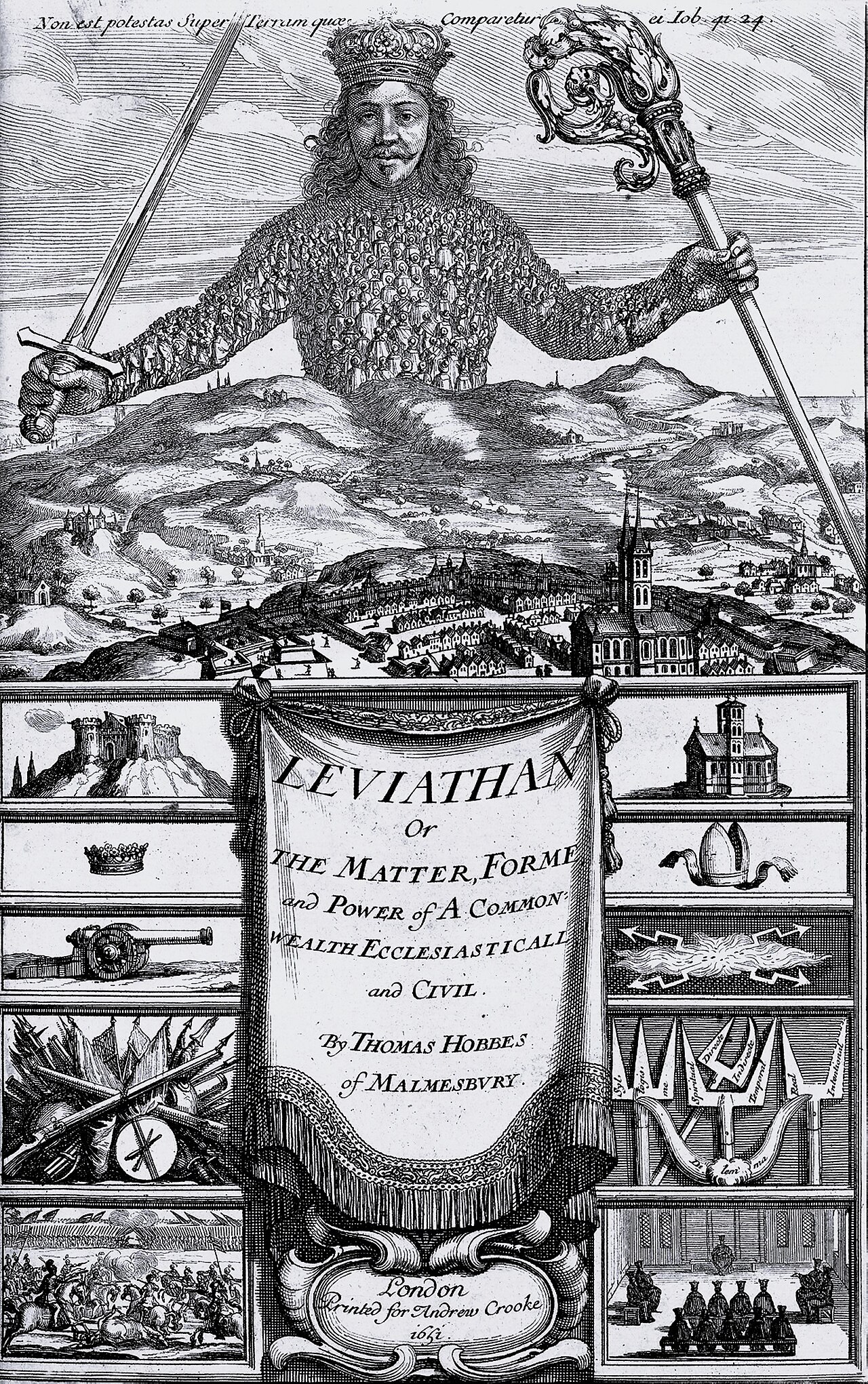 Thomas Hobbes — Leviathan (1651) kapak gravürü